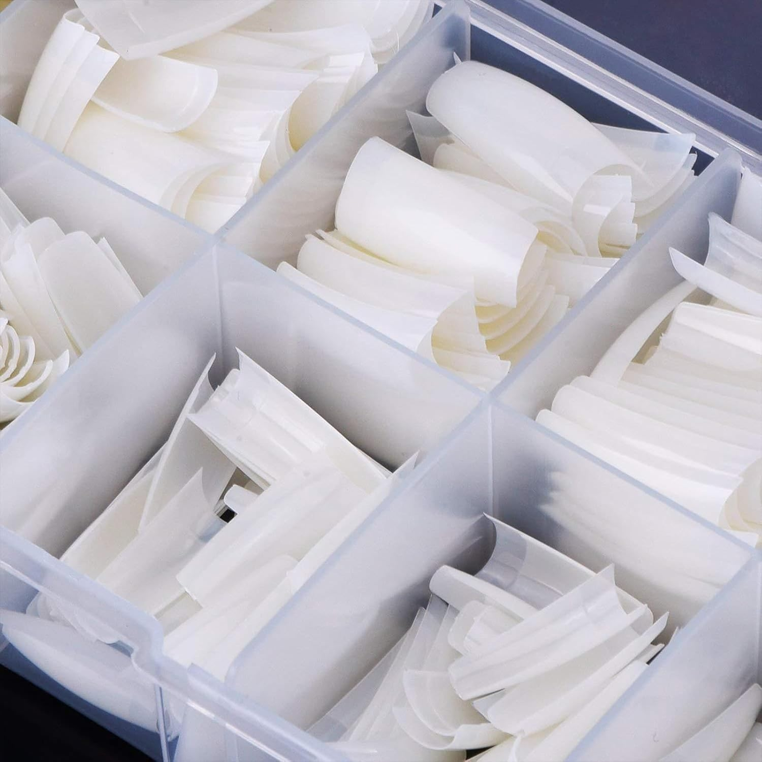 BGENHPON 500PCS Natural False Nails Tips Lady French Style Acrylic Artificial Tip Manicure - Professional Nail Extensions and Acrylic Nail Tips with 10 Sizes Box for Nail Art Salons and Home DIY image number 1