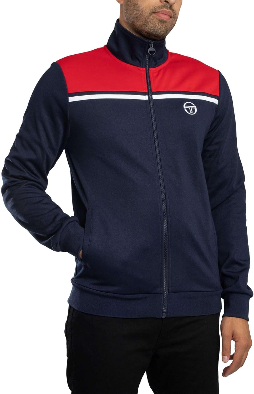 Sergio Tacchini Men'S Youngline MK2 Track Jacket, Maritime Blue/Adrenaline image number 2