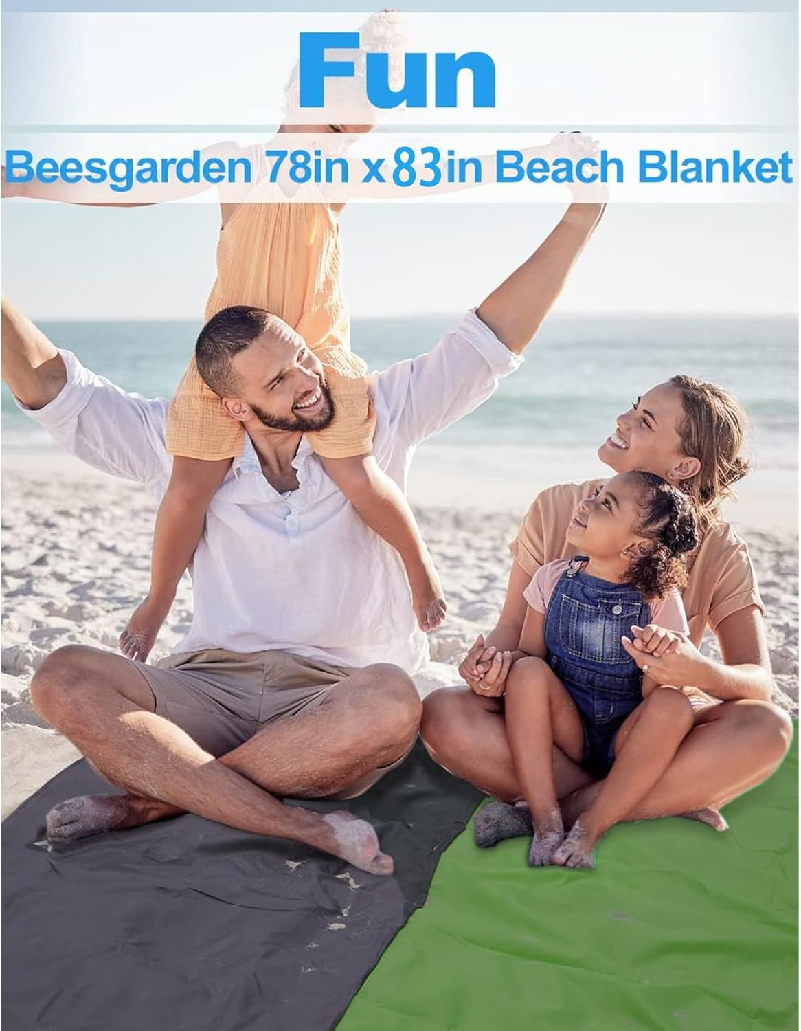 UKKQES Beach Blanket Oversized Extra Large 200 X 210 Cm,Waterproof Sandproof Beach Blanket 1-7 Adults Lightweight Durable for Travel Camping Hiking Picnic image number 4