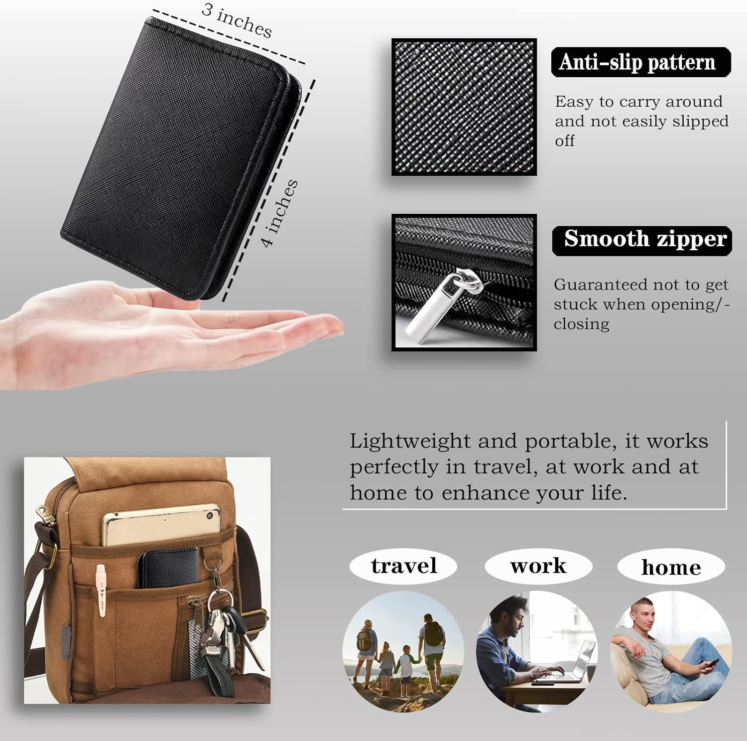 Nail Clippers Manicure Set | 9 in 1 Stainless Steel Professional Nail Care & Pedicure Kit with Zip | Nail Scissors Grooming Kit for Men Women Travel & Home Use Tools （Black） image number 2