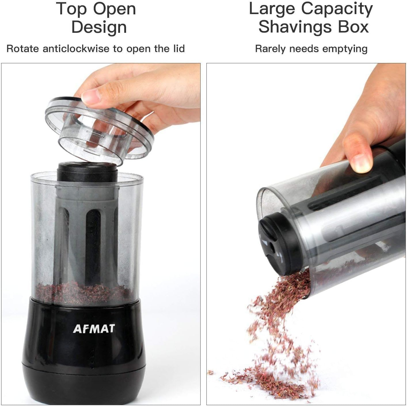 AFMAT Long Point Electric Pencil Sharpener for Artist, Rechargeable Artist Pencil Sharpener for &Phi;6-8.5Mm Charcoal/Drawing/Sketching/Colored Pencils, 3 Point Options, Auto Stop, 8-25Mm Super Long Tip image number 3