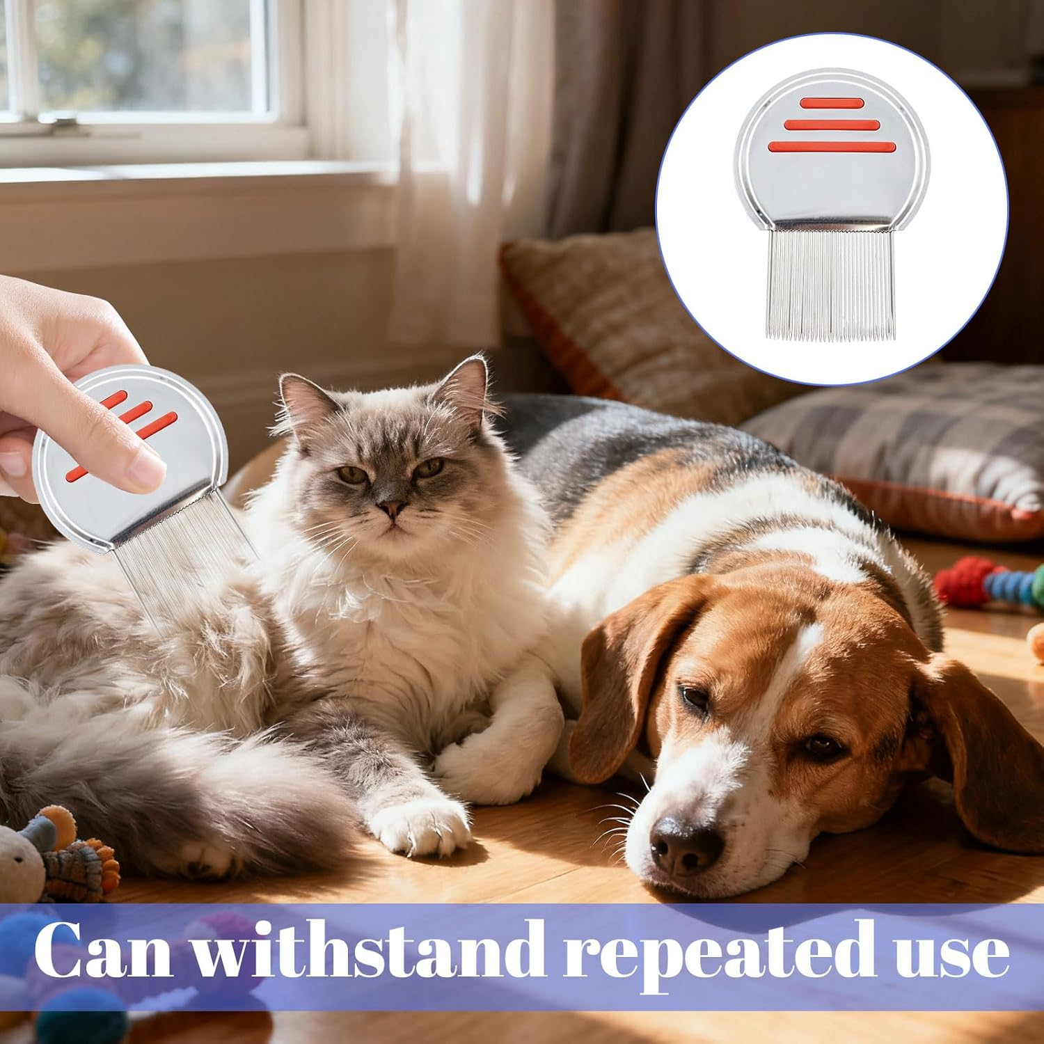 2 PCS Lice Comb, Head Lice Treatment, Nit Comb to Effectively Get Rid of Hair Lice and Nits, Professional Stainless Steel Head Lice Comb, Quick Results Dandruff Comb Suitable for All Hair Types image number 3