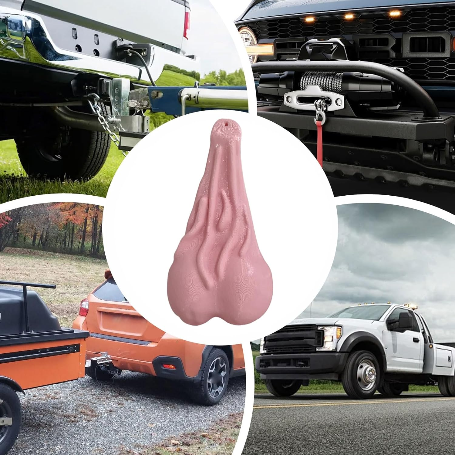 Truck Balls Nuts - 6.5X3.39X1.61 Inch ABS Prank Ornament, Joke Car Embellishment, Hilarious Auto Charm | Humorous Vehicle Decoration for Men Boyfriend Husband Friends Adults Gift Idea image number 1