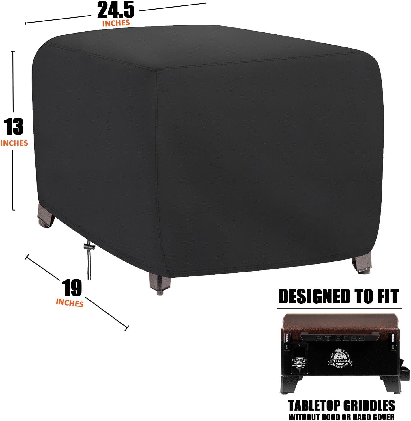 Tabletop Grill Cover for Pit Boss 10697, Waterproof Wood Pellet Smoker Cover for Pitboss 10697 Table Top Wood Grill, Outdoor Grill Accessories for Pit Boss Portable 150 Pellet Grill 24 Inch image number 4