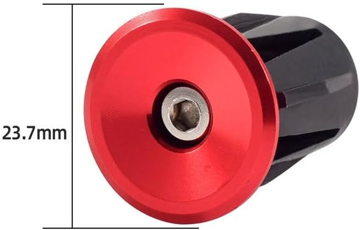 1 Pair Bar End Plugs Aluminum Handlebar End Caps - Handlebar Plug for Most Road, Mountain Bike (Red) image number 3