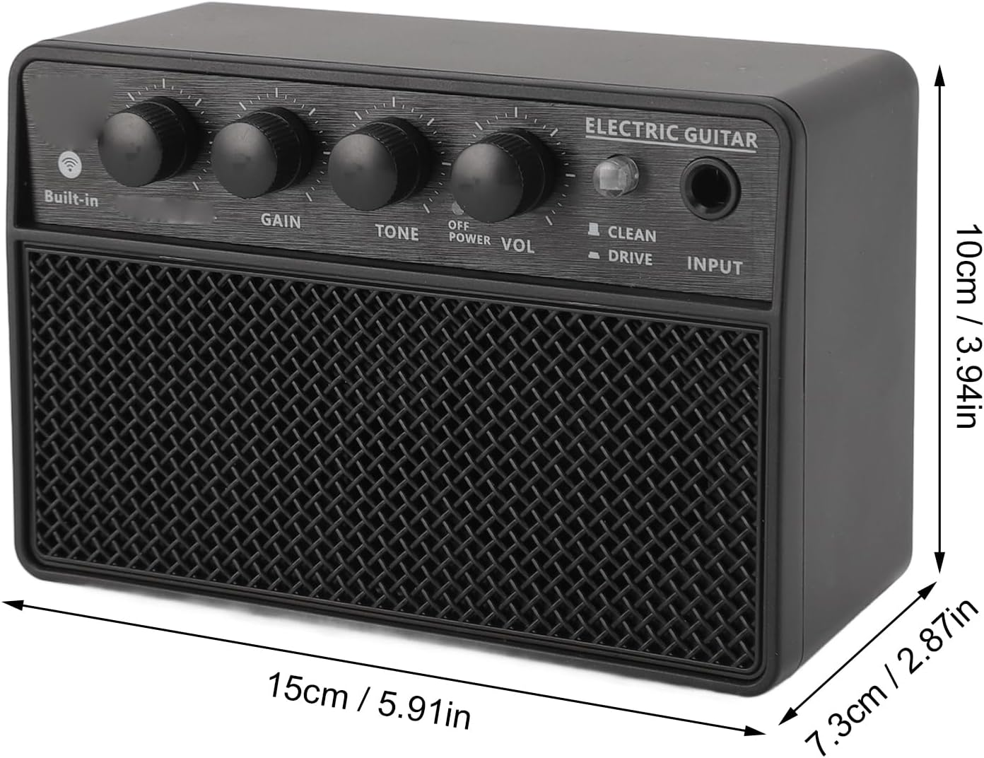 Bass Amplifier, Portable BT Guitar Speaker Amplifier 10W Subwoofer BT Guitar Amp with USB C Interface for Live Outdoor Black image number 4