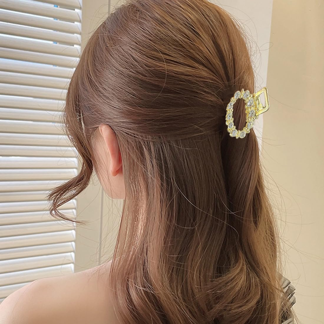 Small Hair Clips, Pack of 5 Metal Mini Hair Clips, Small, Crystals Small Hair Clips, Non-Slip Hair Clip, Small, Hair Accessories for Women and Girls (A) image number 3