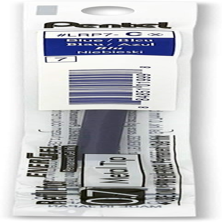 Pentel Energel Permanent Gel Ink Refill 0.7Mm Medium Nib Blue Ink, Box of 12 Refills (LRP7-C) image number 3