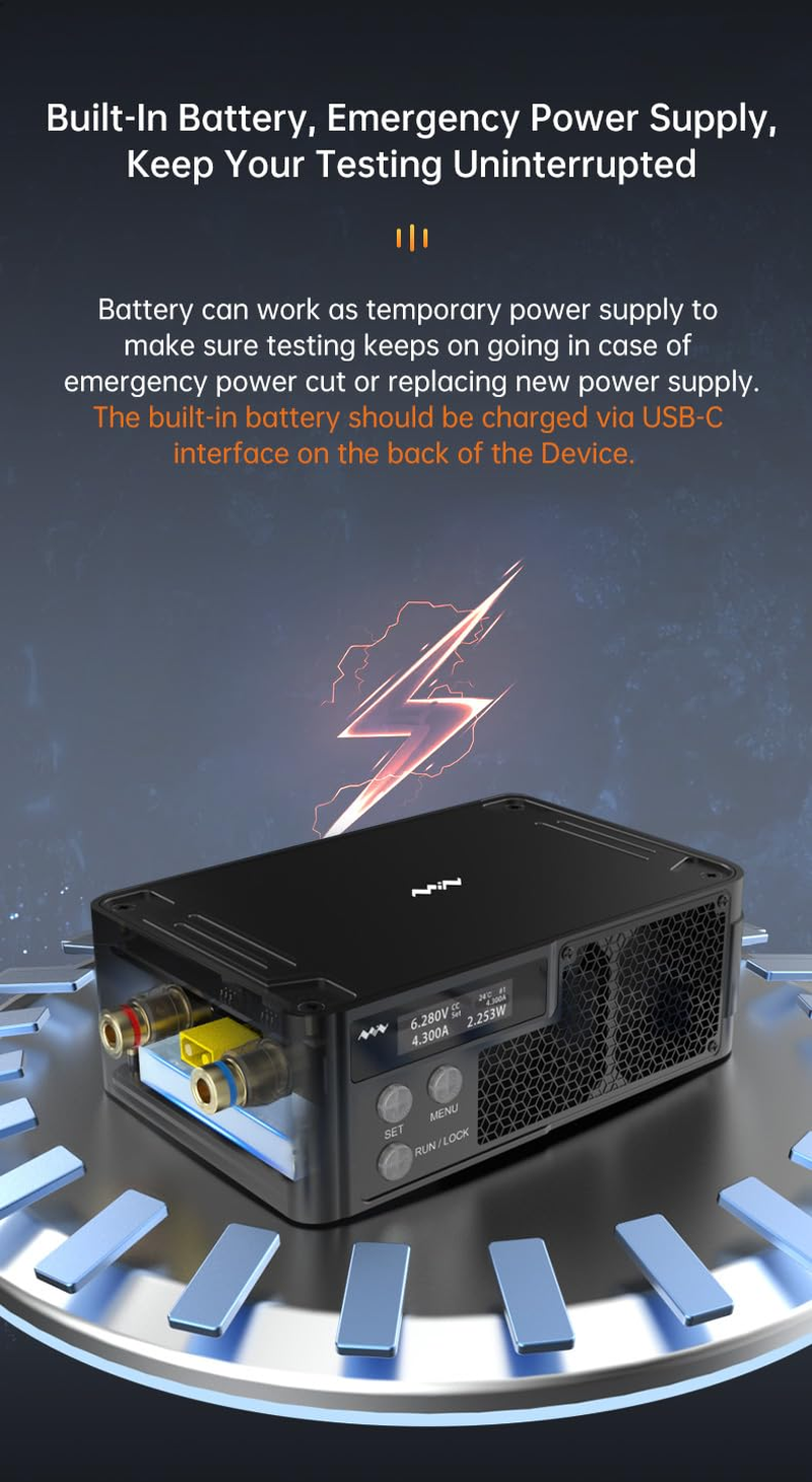 TOOLSAGE MDP-L1060 DC Electronic Load Meter Programmable Tester Resistor Monitor Portable Stackable Wireless Load Test Modules image number 1