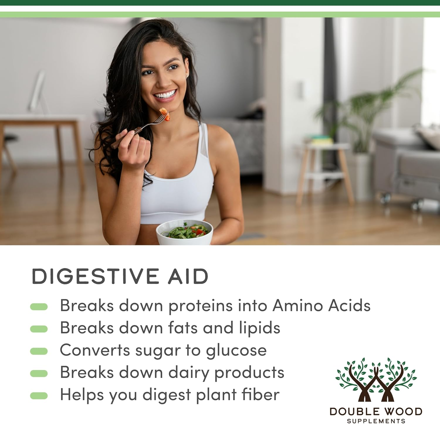 Digestive Enzymes - 800Mg Blend of All 10 Most Essential Digestive and Pancreatic Enzymes (Amylase, Lipase, Bromelain, Lactase, Papain, Protease, Cellulase, Maltase, Invertase) by Double Wood image number 5