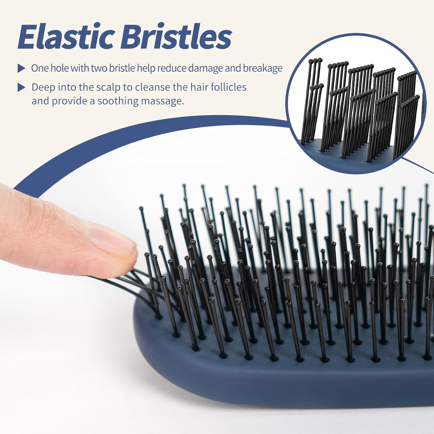 SHINLEA Detangler Fine Hair Brush, Massaging Scalp Hairbrush for Long Thin Curly Wavy Dry or Damaged Hair, Reduces Breakage, Eliminates Knots, Ball Tipped Bristles Hair Brush for Wet & Dry Hair image number 6