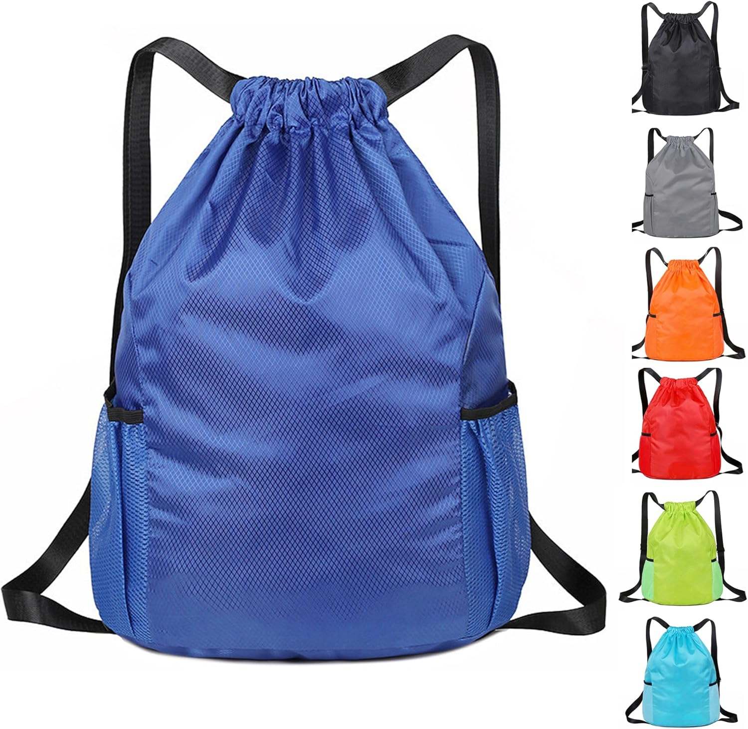 KANGSIT Drawstring Bag, Swim PE Bags Drawstring Gym Bag for Kids Adults, Waterproof Swimming Sports Bag for School Sports Swimming Gym Travel Unisex Gym Bag