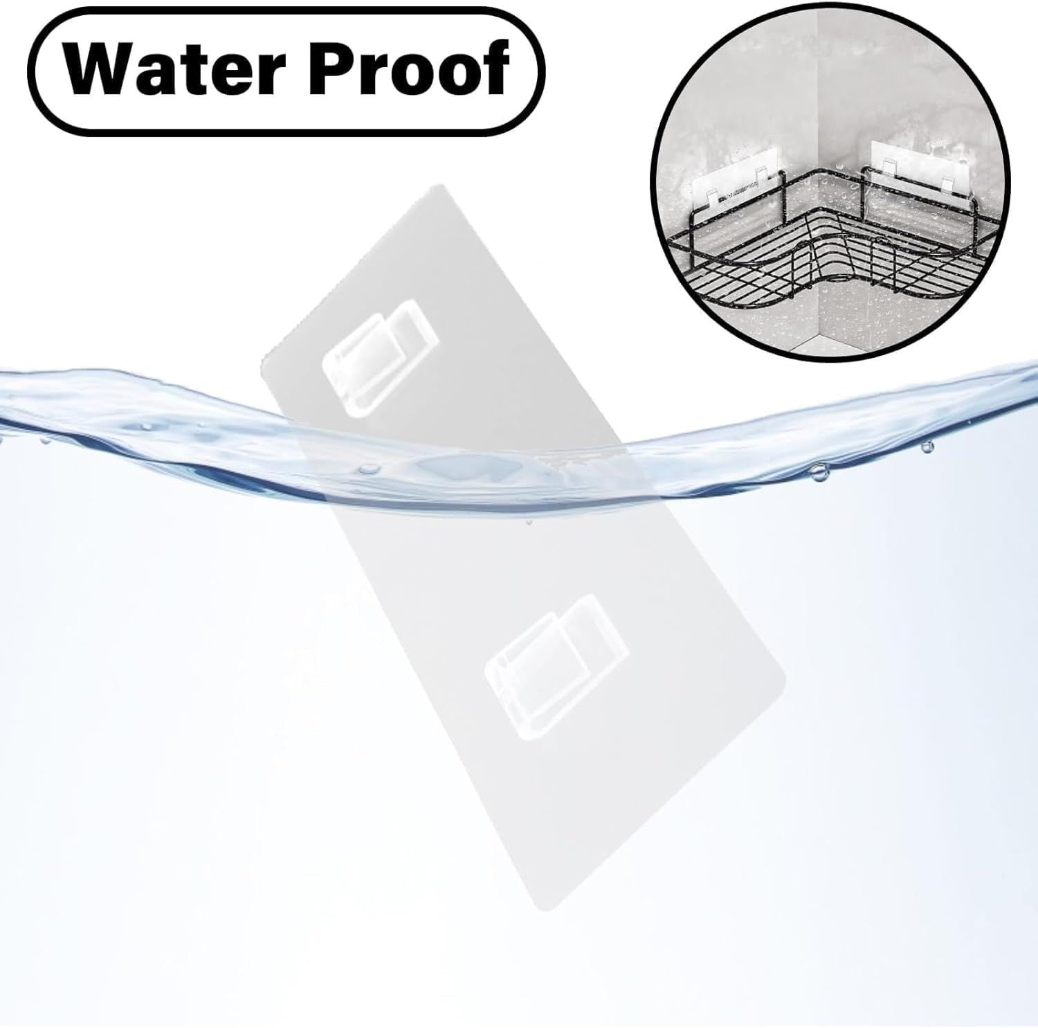 Yharnamite 8 Pcs Shower Caddy Strong Adhesive Hook Stickers, Bathroom Hooks, Shower Caddy Adhesive Hook No Drilling Strong Sticker Wall Hooks for Bathroom, Kitchen image number 5