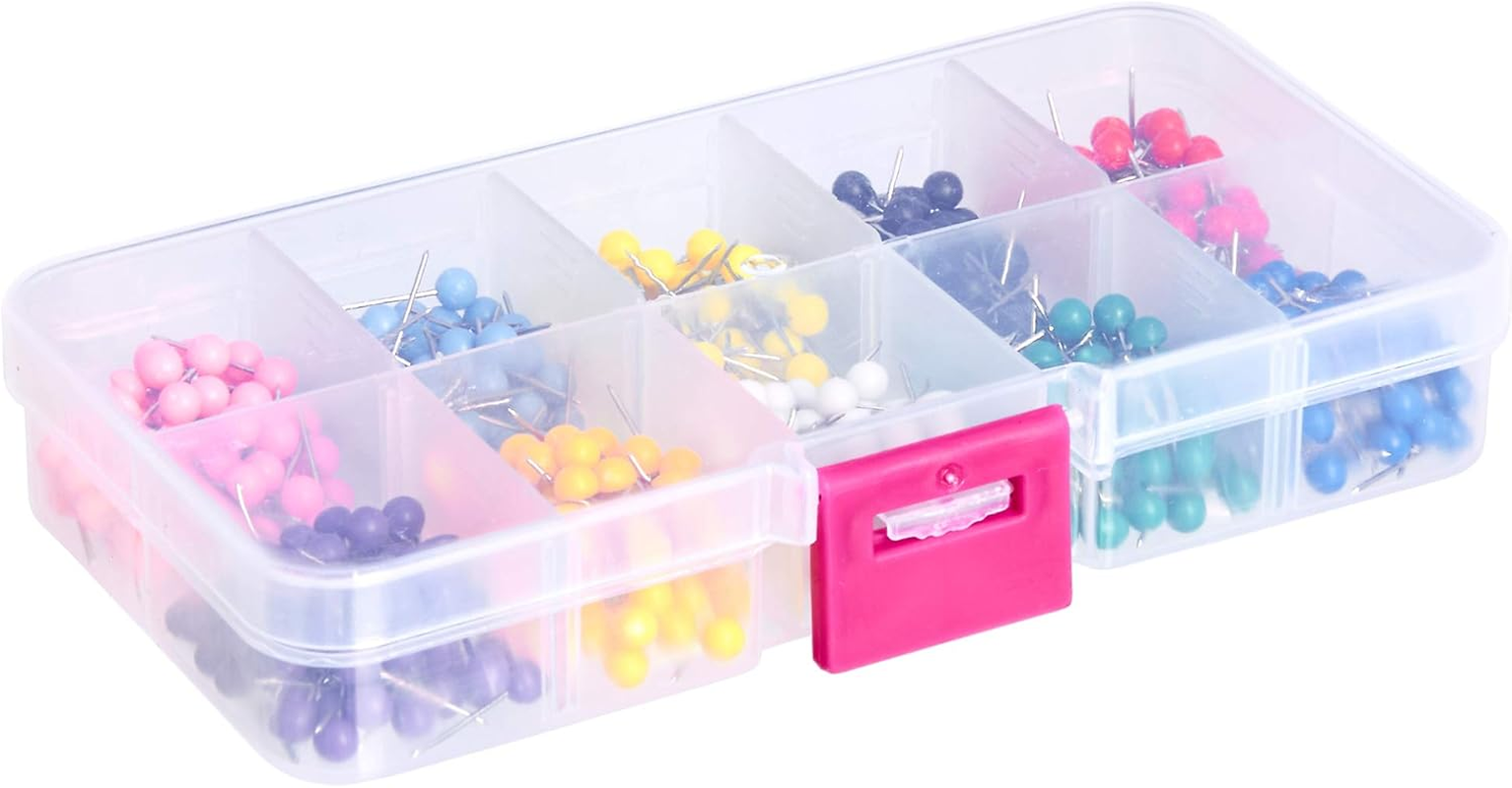 Amazon Basics 3 Millimetres Push Pins Map Tacks 10 Colors (Each Color 60 PCS) - 600-Pack image number 5