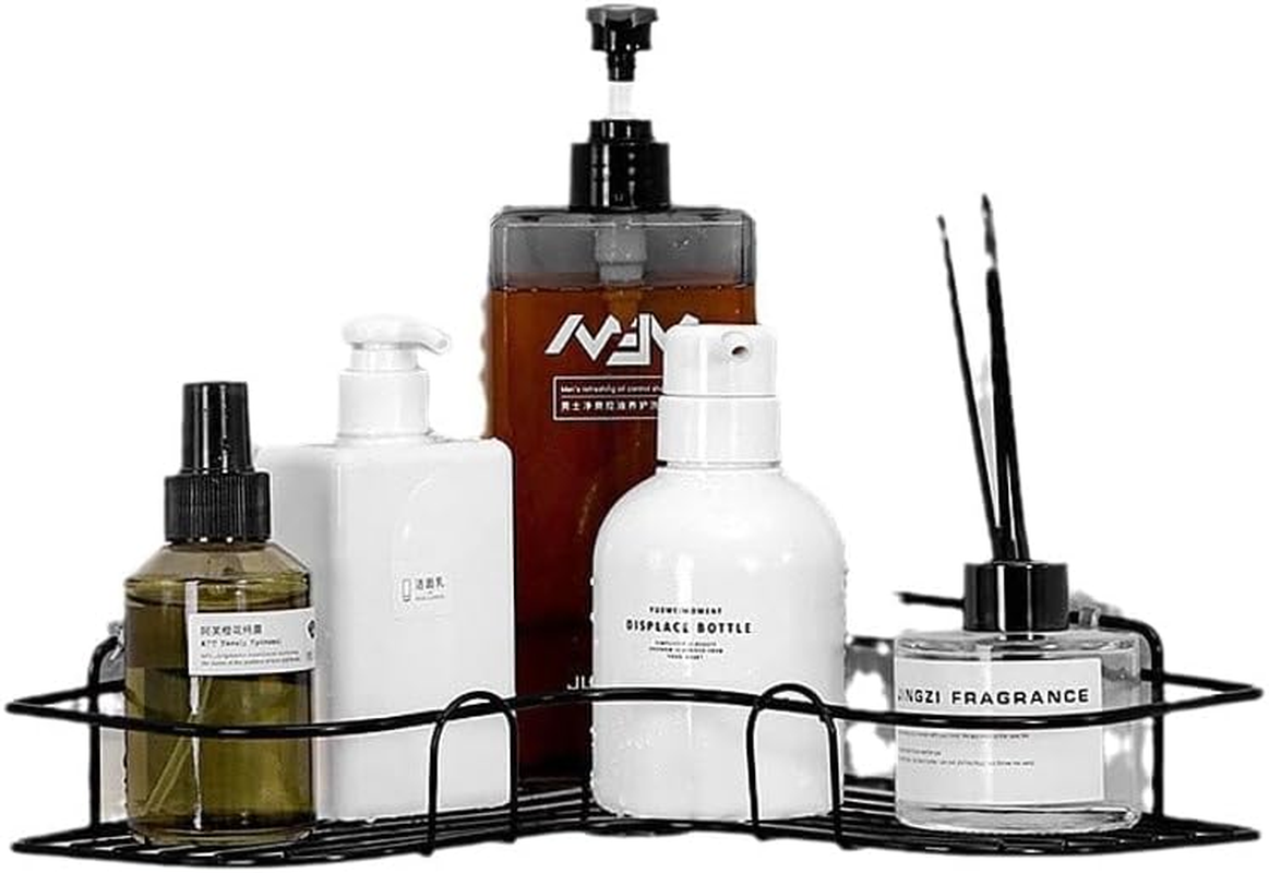 Generic 2 Pack L-Shape Stainless Steel Corner Shelf, 2 Shelves, 15 Pounds Weight Capacity, Rust Proof, Scratch Resistant, Adhesive Mount, Self Adhesive, Bathroom Toiletries Organizer image number 1