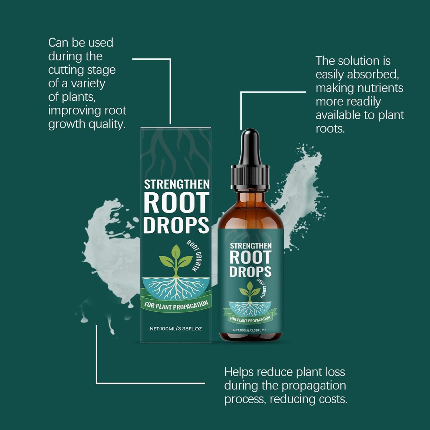 Rronnoy Prop Drops for Plants, Rooting Liquid 100Ml, Root Grow for Plants, for Indoor Hydroponic Growing Gardening image number 6