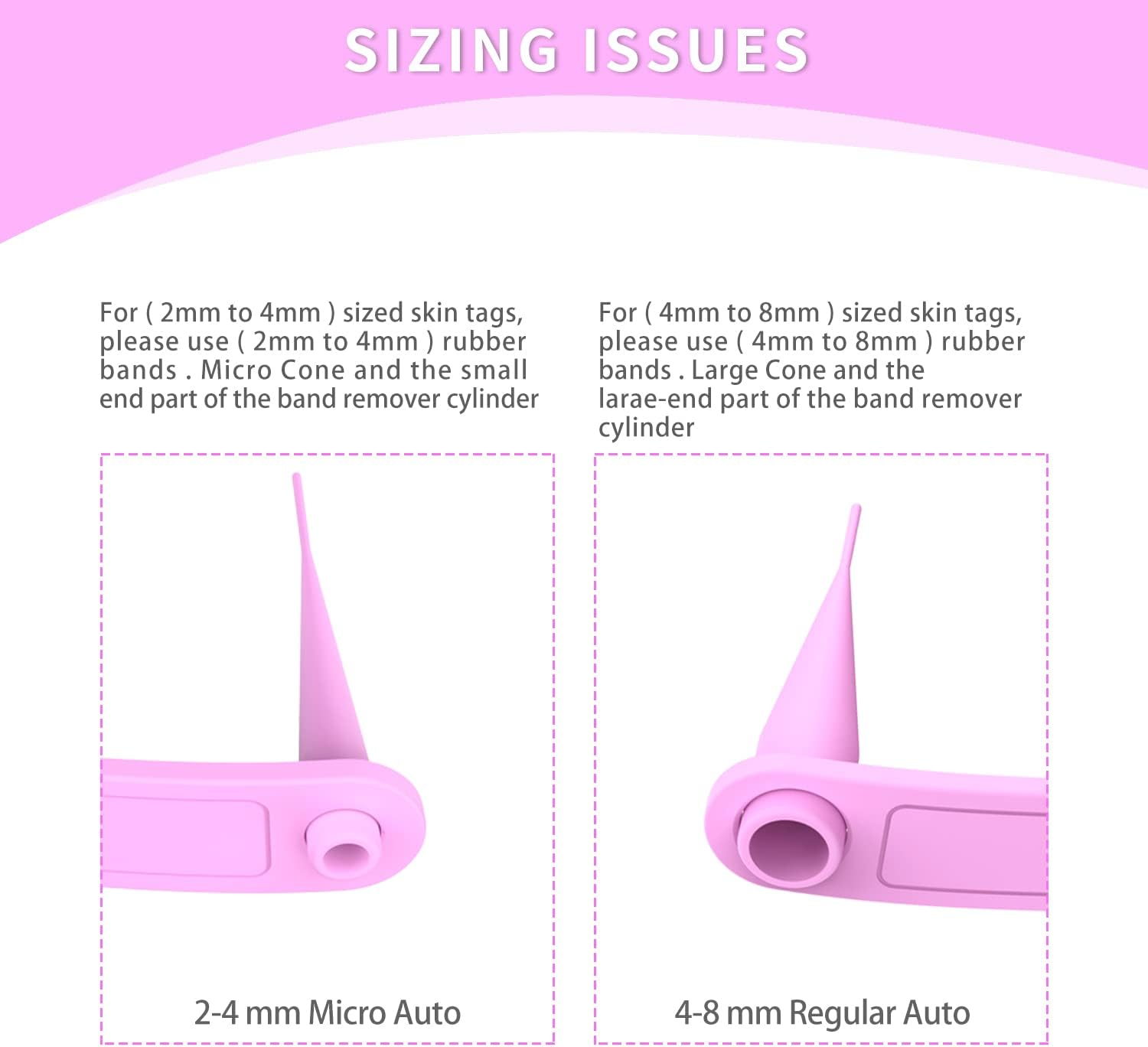 Skin Tag Removal Kit -2 in 1 Standard and Micro 36Pcs Repair Patches Safe for Small to Large (2Mm to 8.5Mm) Sized Skin Tags for Most Body (Pink)