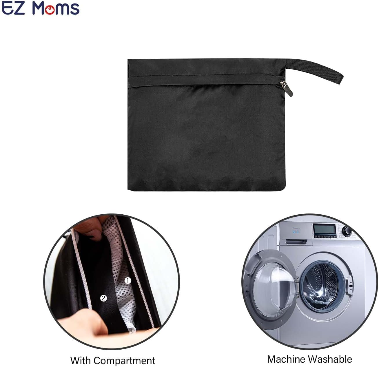 EZ Moms 6 Pcs Wet Bag Small Zipper Bags for Organizing 5.5''X6.1'' Wet Bags for Baby Reusable Waterproof Zipper Pouch Multipurpose Small Bag for Travel, Cosmetic, Beach, Swim, Gym, Pool, Make Up image number 6