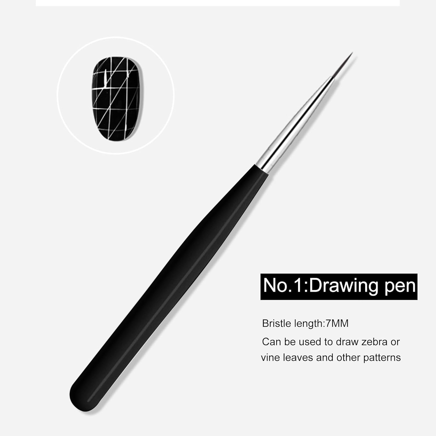 LZGOPE 3Pcs Nail Art Liner Brushes,Professional Art Nail Painting Pen，Nail Liner Striping Brush,Uv Glue Painting Scribing Brush, DIY Nail Art Tools, Fine Nail Art Set (Black) image number 4