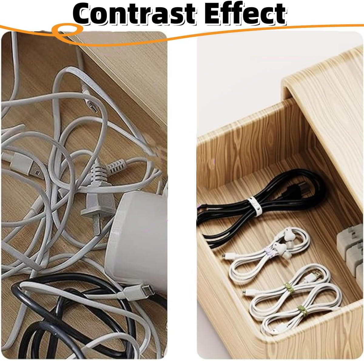 KLHCDUO 30PCS Reusable Silicone Cable Ties, High Elastic Cable Organizer, Multi-Colored image number 4