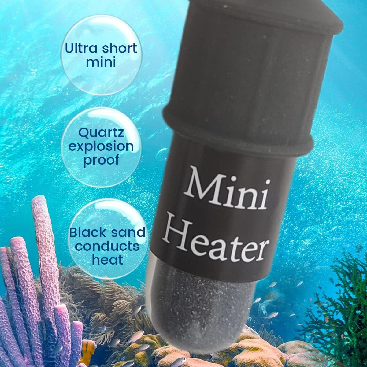 Mini Aquarium Heater, 10W Mini Fish Tank Heater with Digital Display, Fish Tank Heater, Thermostat Temperature Adjustable 5V/2A USB Powered Mini Turtle Heater, Safe Tank Heater for 1 to 5L Tanks (Celsius) image number 4