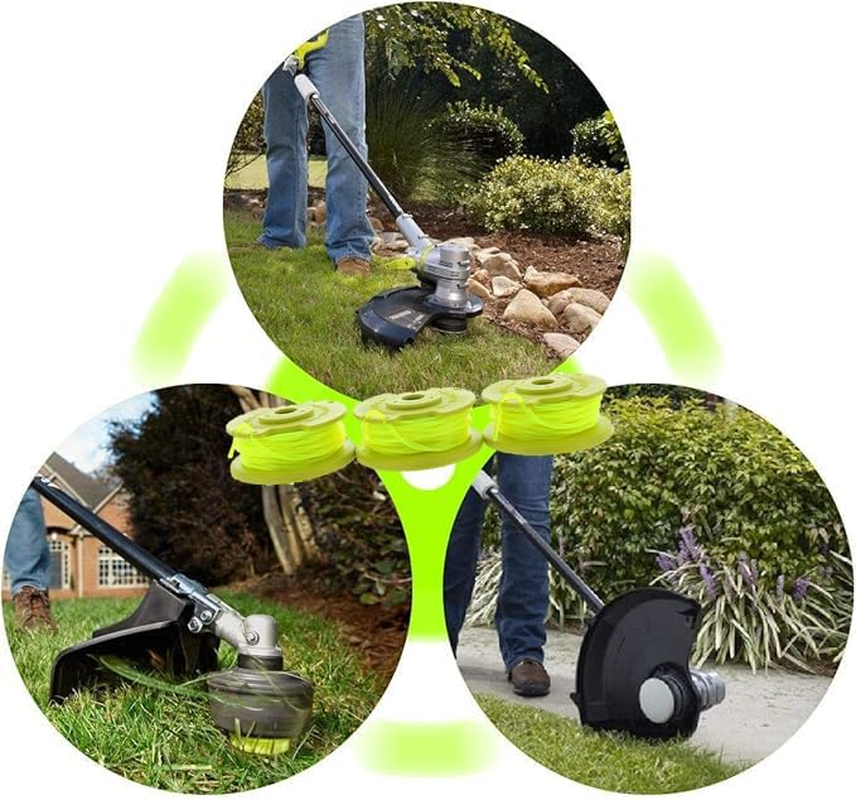 WEZCHUGHAOL String Trimmer Spool Replacement, 0.080 Inch Line, 11 Ft, 8 Spools with 2 Caps, Compatible with Ryobi One+ 18V, 24V, 40V Trimmers image number 4