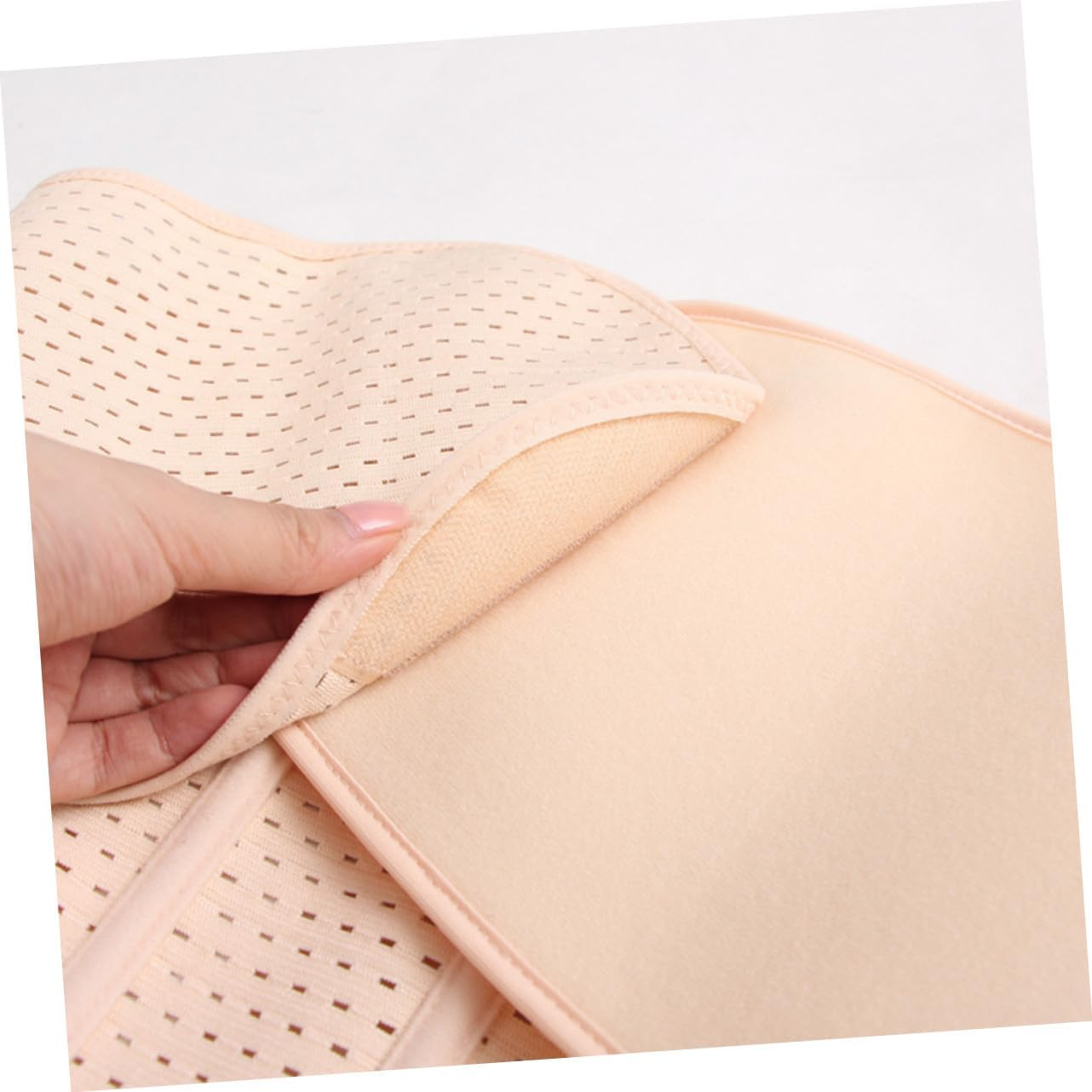 2Pcs Postpartum Belly Brace for Women Skin Friendly Breathable Abdominal Binder with Lumbar Support Elastic Maternity Belly Bands for Pelvic and Waist Slimming Beige image number 3