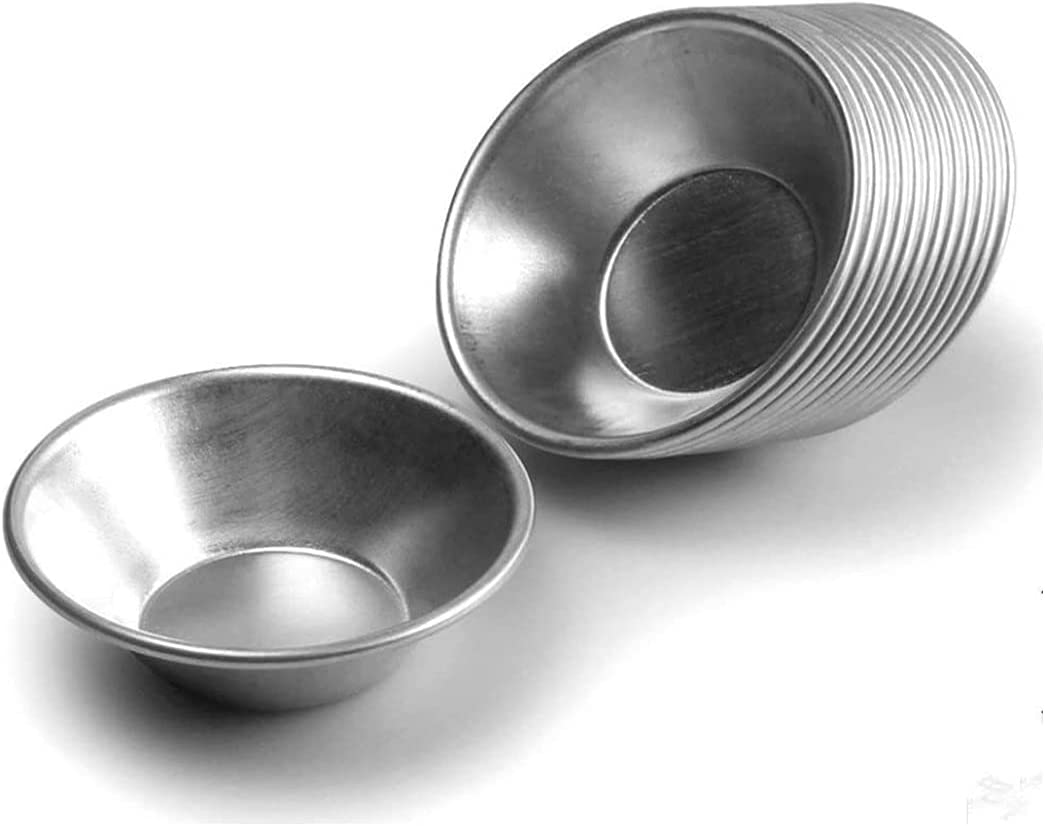 (25 Pieces Egg Tart Moulds) - 25 Pieces Egg Tart Moulds Tiny Pie Tartlets Dessert Mould Pans Tin Puto Cup Bakeware Cake Cookie Mould, round Resuable Nonstick (Aluminium) image number 3