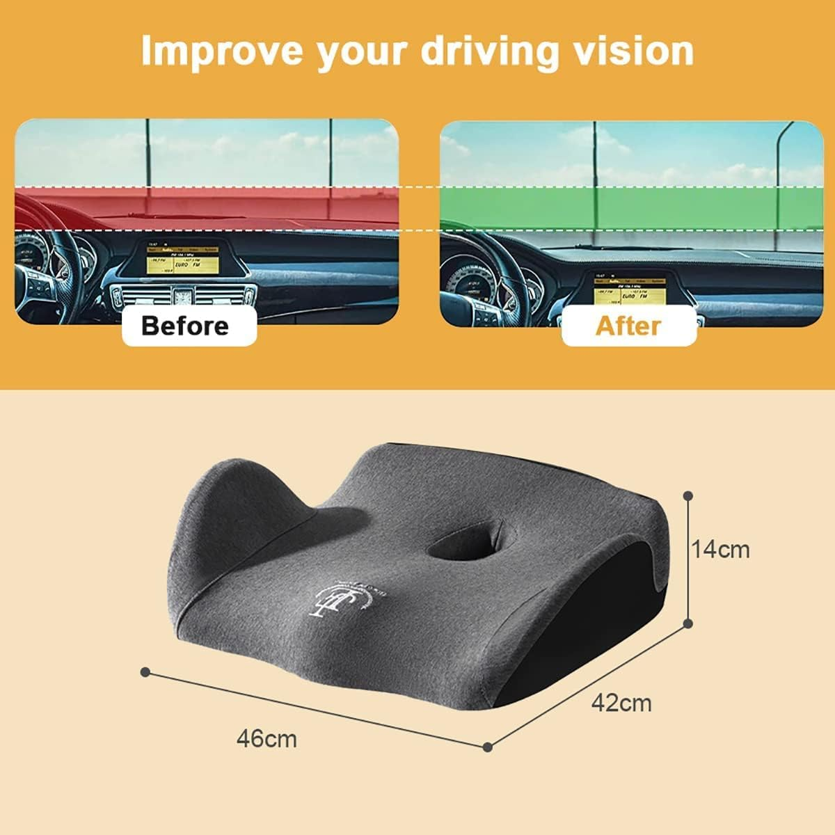 CULOTOL Ergonomic Cushion Lumbar Support Pillow Combo Set, 3D Design, Breathable Cover, Adjustable Back Support Foam Pillow, Ideal for Low Back Pain Relief and Long Sitting Hours image number 1