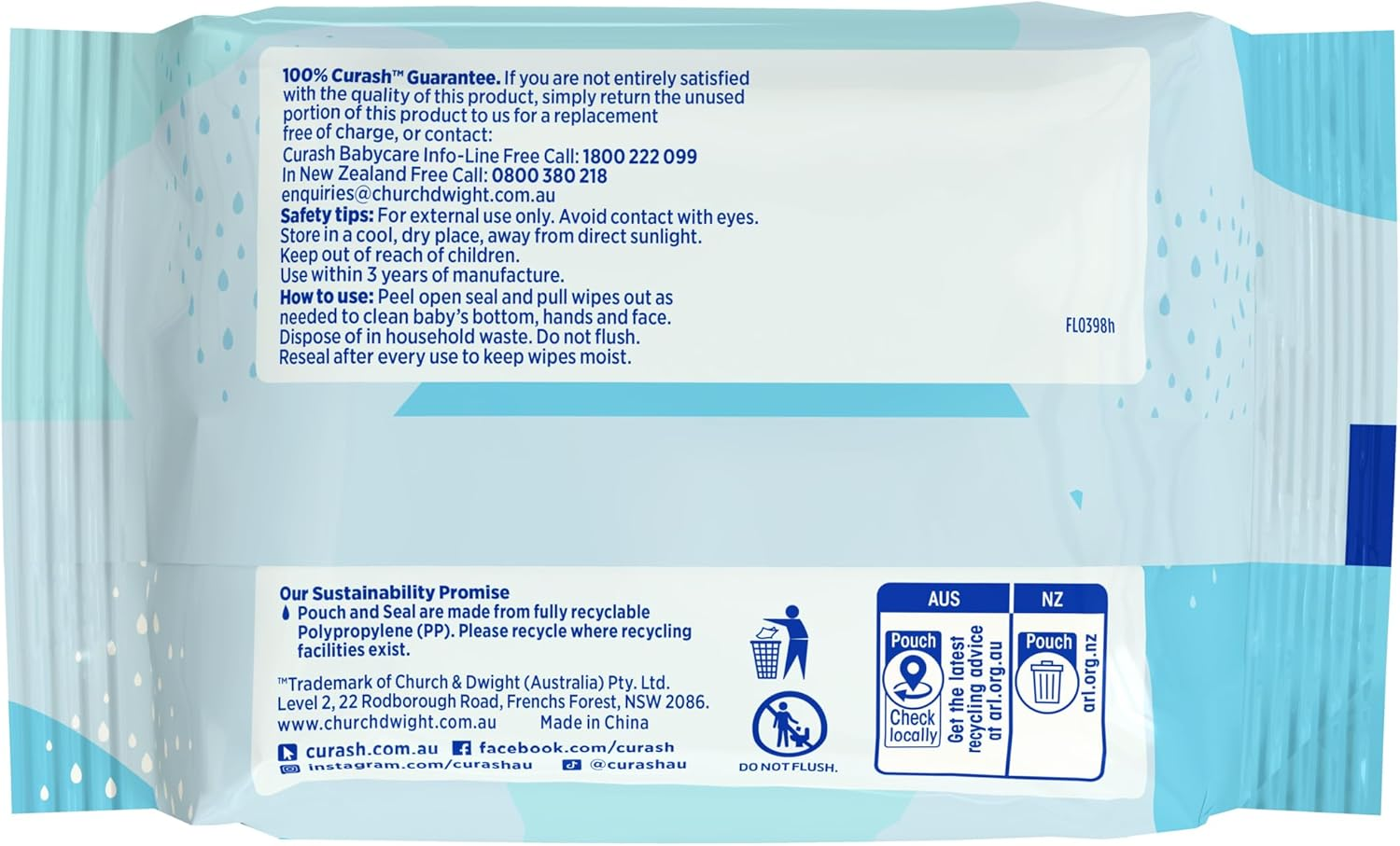 Curash Simply Water Baby Wipes, 5X20 Pk, Thick & Soft Texture, 99% Purified Water with No Soap, Alcohol or Parabens, Suitable for Newborns, Everyday Cleansing & Nappy Changes, Travel Size, 100 Wipes