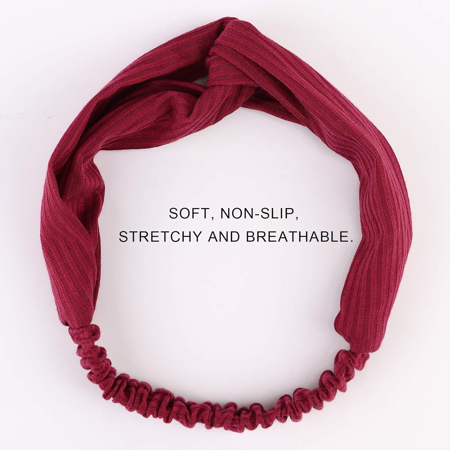 AQOKKA Headbands for Women Criss Cross Vintage Head Wrap Boho Headband Elastic Hair Accessories 8 Pack - 8 Pack Cross Ribbing Elastic Band Da image number 6