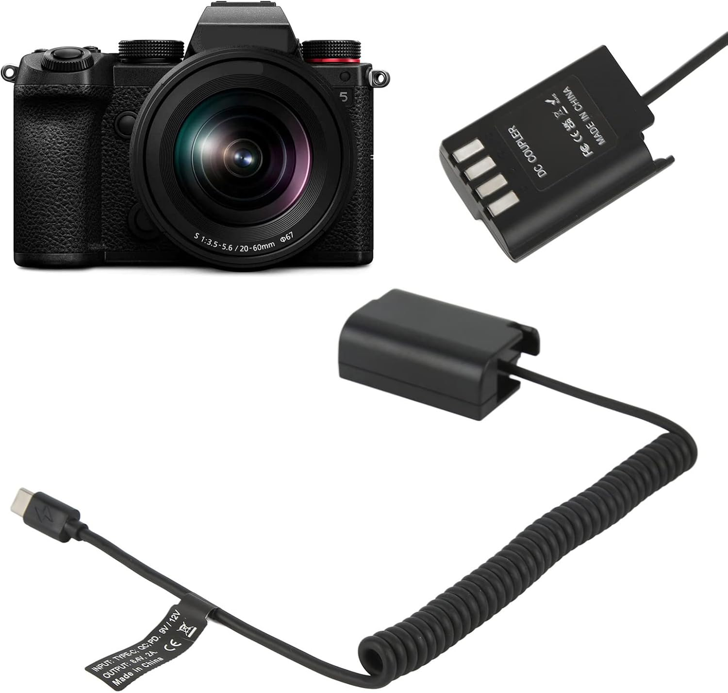 DMW DCC17 DC Power Adapter Power Connector DC Coupler DMW BLK22 Dummy Battery Power Supply Kit Type C Interface for Lumix S5 DCS5 DCS5K GH5M2 GH6 Digital Camera image number 3