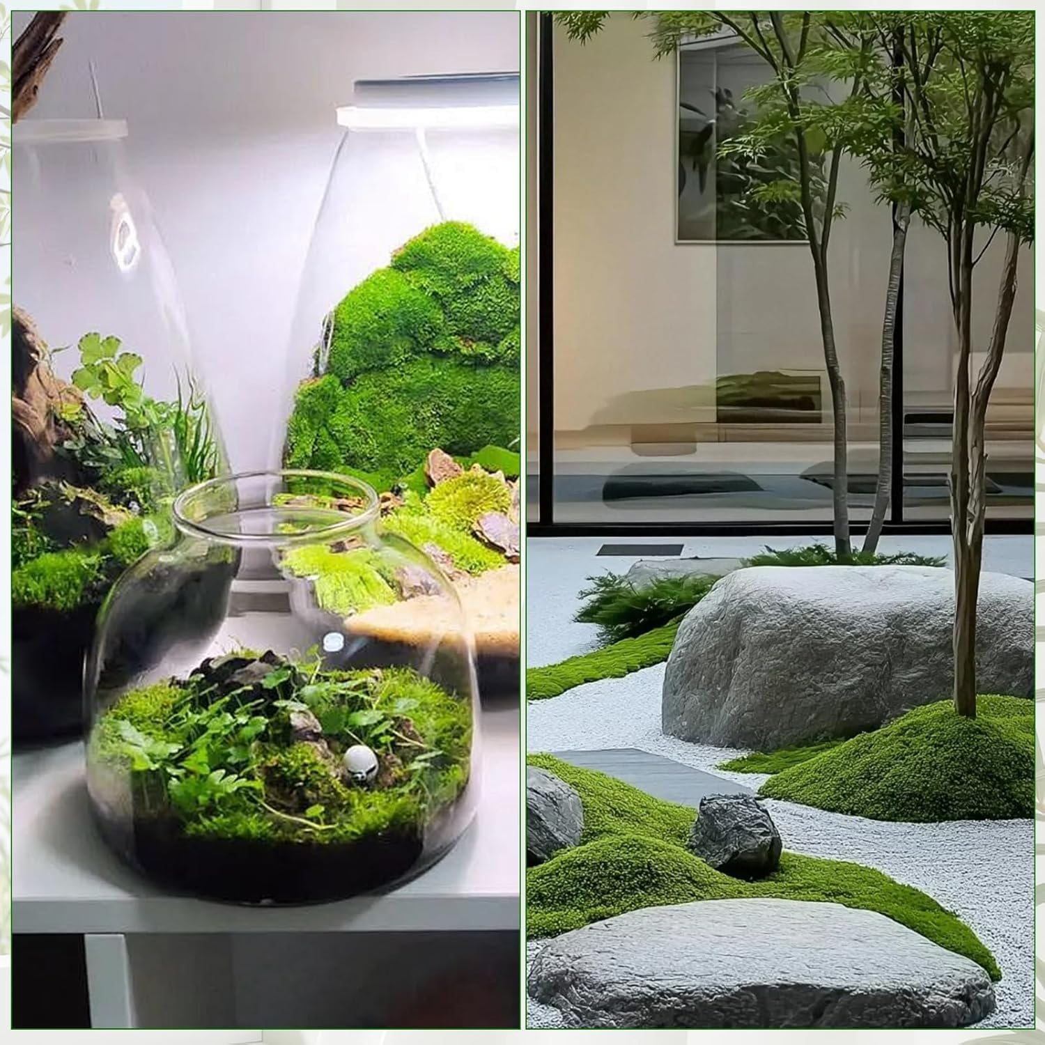 Fake Green Moss for Potted Plants Indoor, Artificial Faux Moss Decor for Crafts Fairy Garden, DIY Decorative, Model Making, Walls, Glass Containers, Home (100G) image number 5