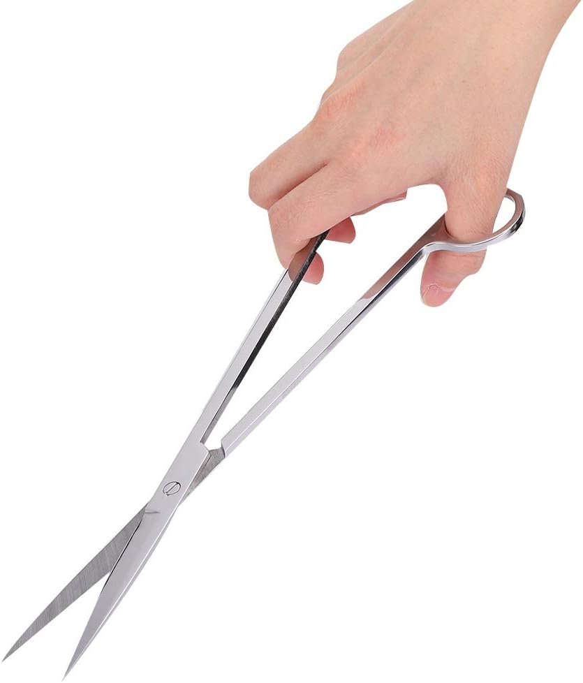 Stainless Steel Aquatic Plant Scissors Shears Aquatic Weed Cutter Aquarium Tank Water Plant Scissors Tools Fish Tank Starter Kits (Straight Cut)
