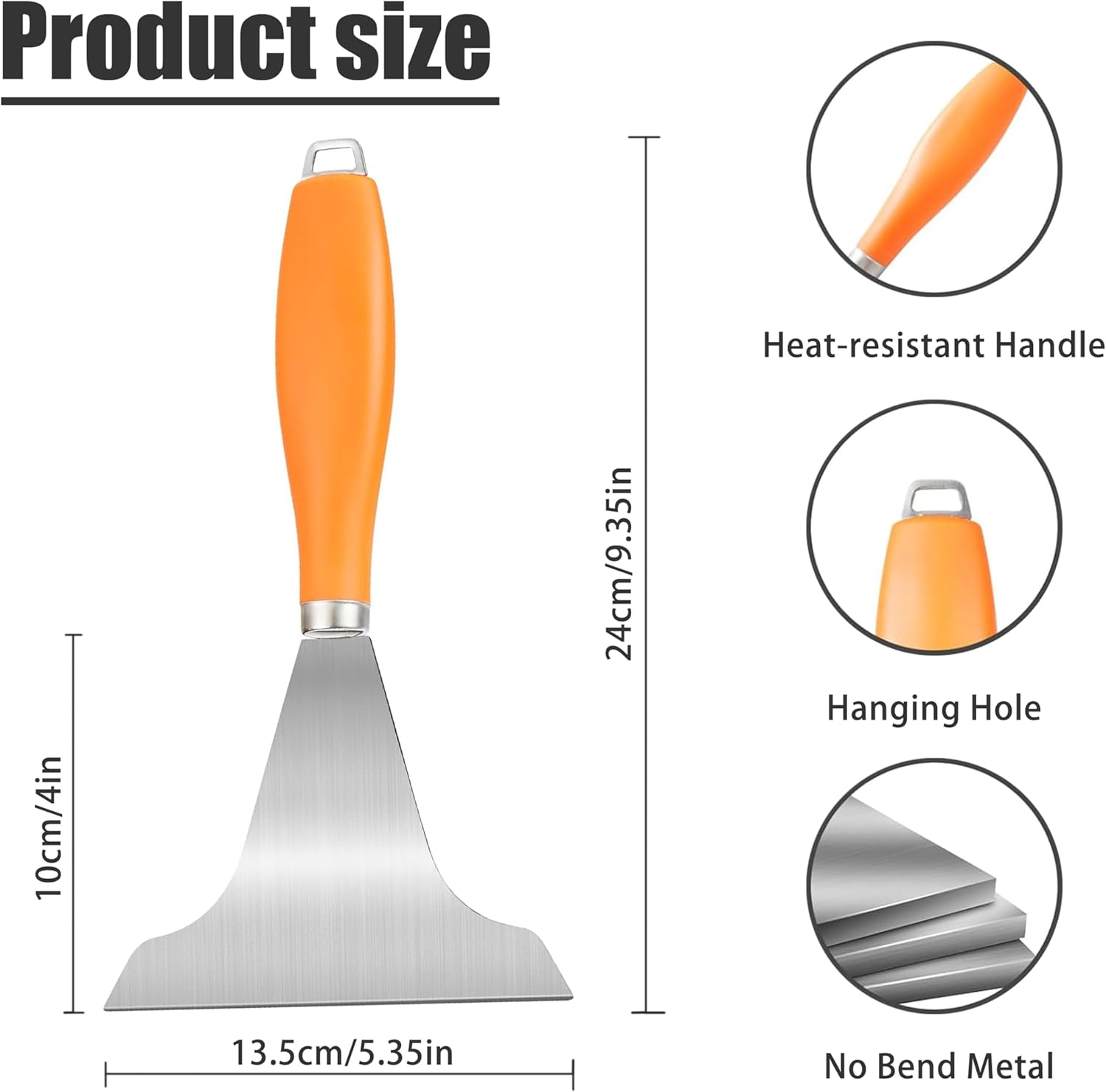 Griddle Scraper for Flat Tops,Grill Scraper for Blackstone,Outdoor BBQ Cleaning Accessories Tool,Stainless Steel Oil Fume Shovel,Kitchen Cooking Cleaning Supplies,Barbecue Supplies image number 6