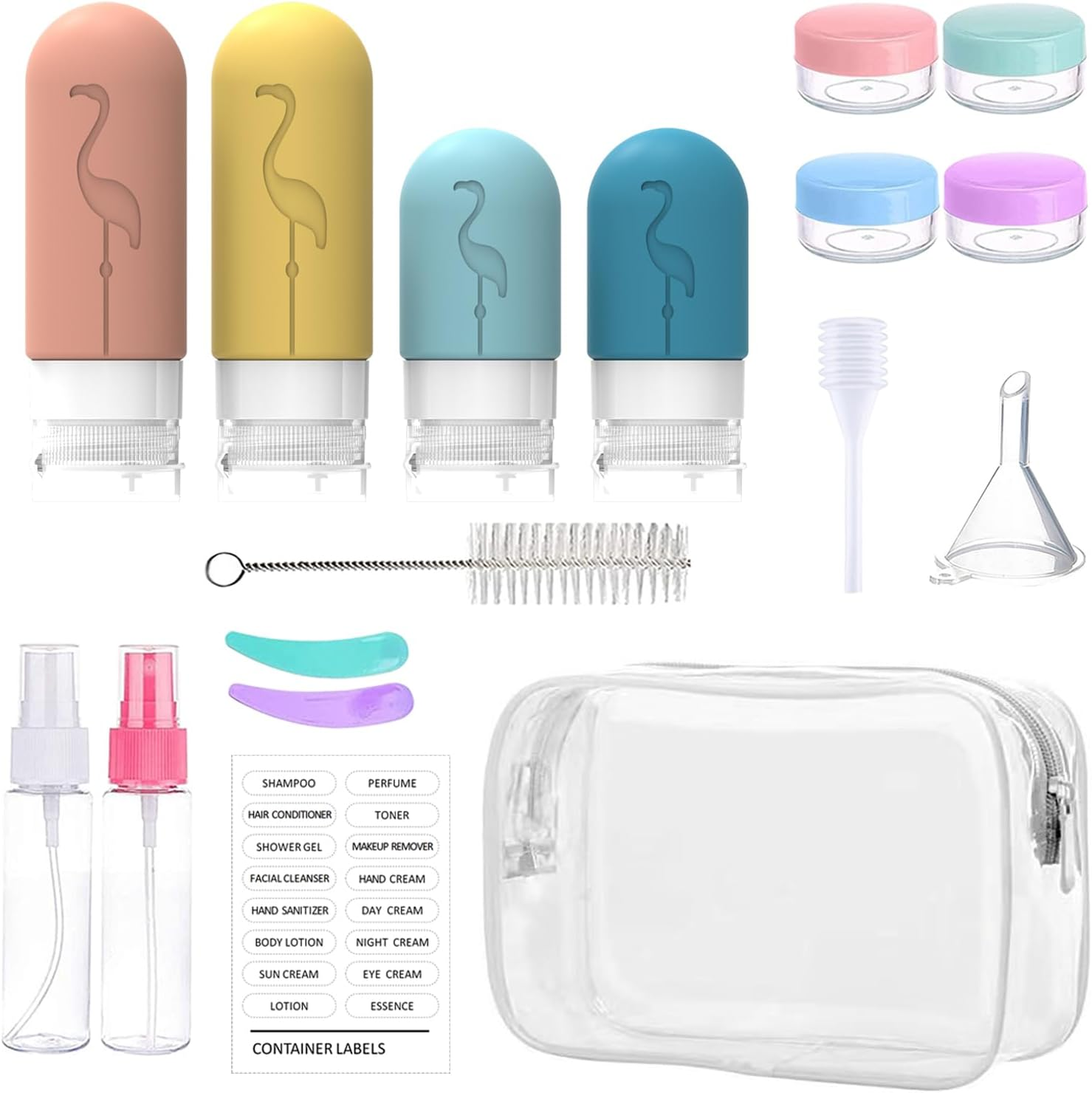 Travel Bottles for Toiletries, 17 Pcs TSA Approved Silicone Travel Containers for Toiletries, Leak Proof Refillable Liquid 3Oz 2Oz Travel Essentials Shampoo Conditioner Lotion BPA Free image number 5