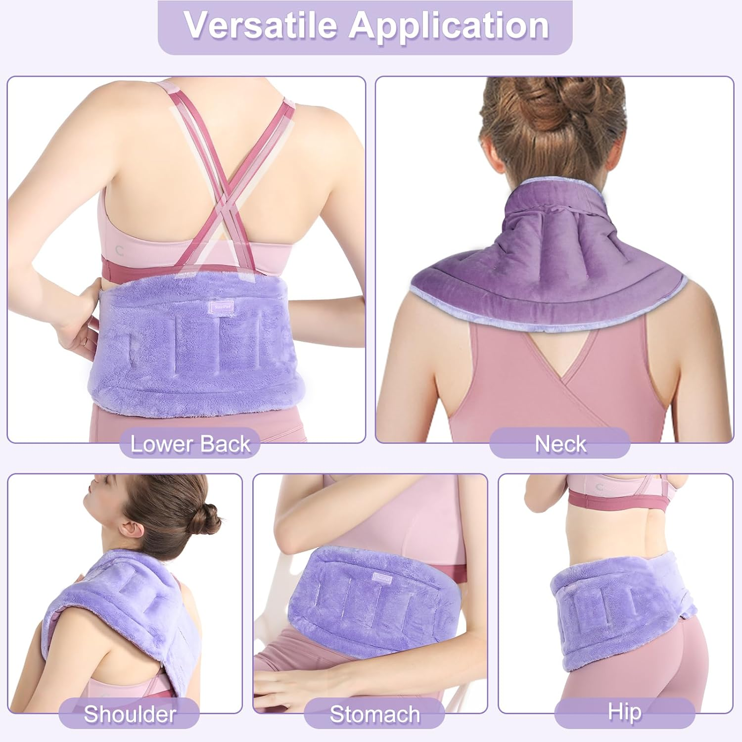 Suzzipad Microwave Heating Pad for Back Discomfort, Microwavable Heat Pads for Lumbar, Waist, Stomach, Neck Shoulder, Wrap with Moist Therapy, Warm & Cold Compress