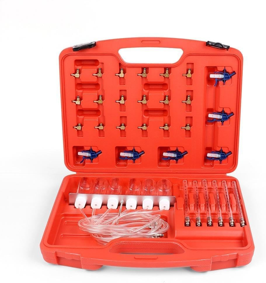 SEDY Diesel Injector Flow Meter Test Kit for Common Rail Engines, Leak-Off Tester with Measuring Tubes, Hoses & Storage Case for Automotive Diagnostics image number 3