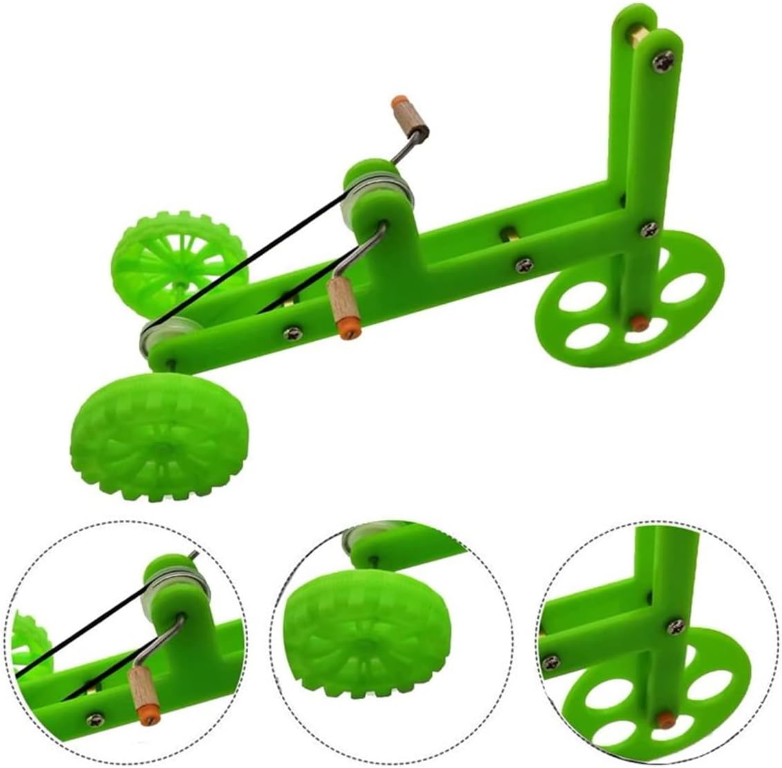 AIMALL Parrot Training Bicycle Toy, Interactive Bird Props for Small and Medium Birds, 5.51X2.83X3.42 Inch or 7.28X2.83X4.92 Inch, Includes Spare Belt image number 2