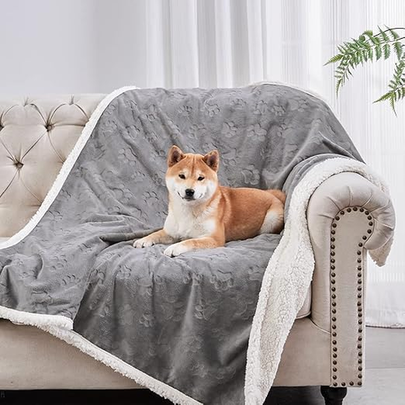 Dog and Cat Pet Blanket - Waterproof Washable Cat and Dog Wool Blanket, Soft and Warm Plush Pad, Suitable for Beds, Sofas, Cars, Sofas, 25 Inches X30 Inches, Gray image number 3