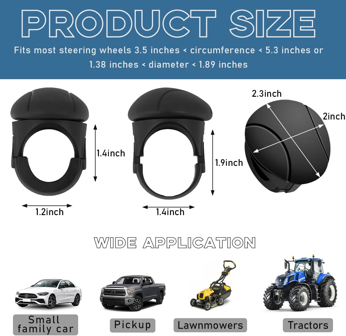 Car Steering Wheel Knob, Non-Slip Silicone Steering Wheel Spinner Knob, 360&deg; Rotatable Steering Wheel Aids Power Handles, Universal Interior Decor Car Accessories