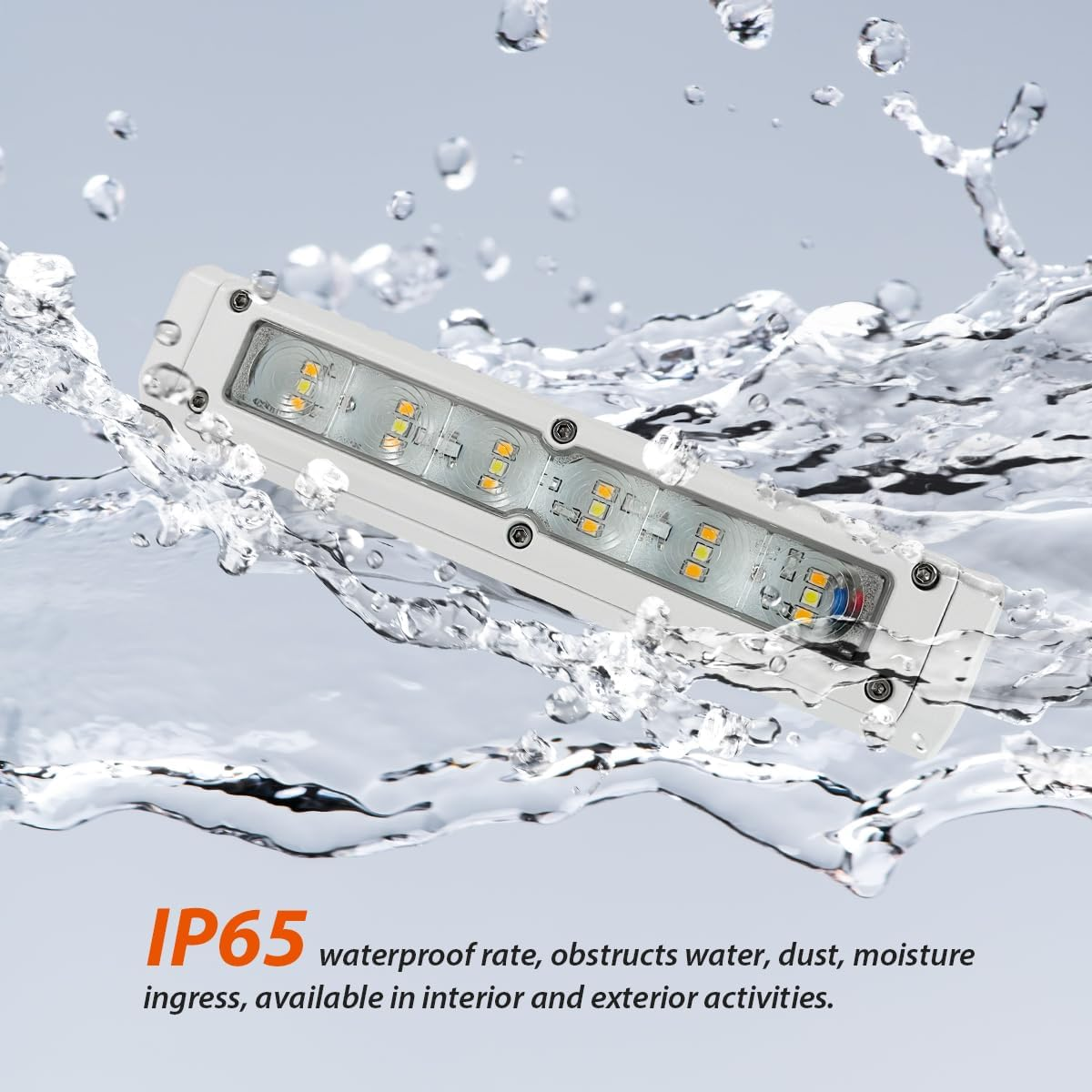 Dream Lighting 12Volt LED Interior Exterior Awning Strip Lights Cool White/Amber Waterproof IP65 Camping Wall Porch Lamp for RV Caravan Motorhome Campervan Boat Marine Yacht White Shell 11W