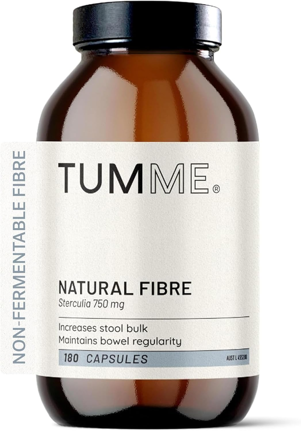 TUMME Natural Fibre Supplement with Sterculia - 180 Capsules - Non-Fermentable Fibre for IBS Relief, Constipation, Diarrhoea and Bloating - Plant-Based, Gentle Gut Support - Vegan & Gluten Free image number 6