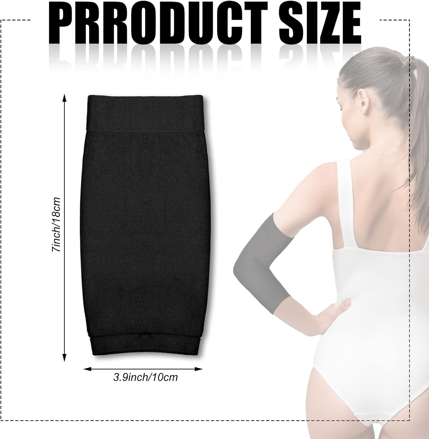 Vicenpal 2 Pairs Tattoo Cover up Sleeve Forearm Arm Sleeves for Women Men Compression Tattoo Upper Arm Cover, Black - Gray, Black image number 3