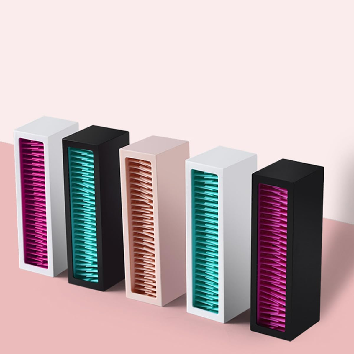 Zerodeko Makeup Brush Holder Cosmetic Brush Drying Rack Desktop Organizer Stand Portable Makeup Display Stand for Travel and Home Use, Random White Red or White Pink Color Random Color image number 1