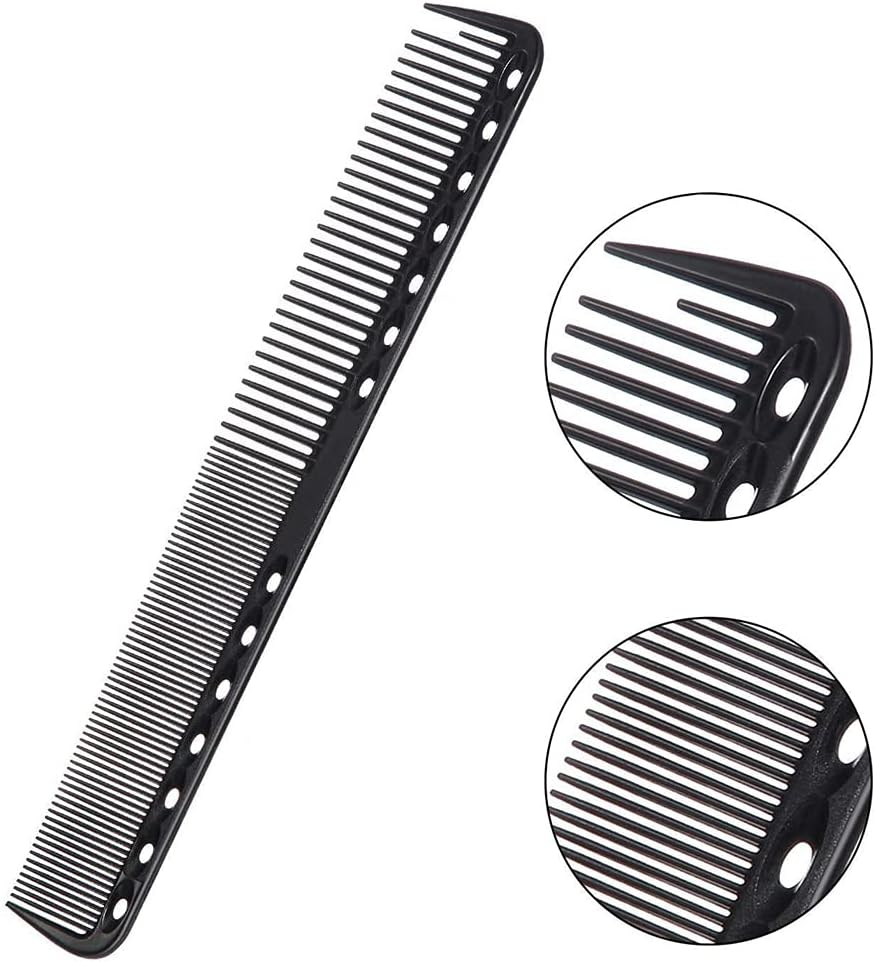 Medsuo 3Pcs Professional Heat Resistant Barber Fine Cutting Hairdressing Fiber Carbon Barber Comb for Salon and Home - Medium and Fine Tooth image number 1