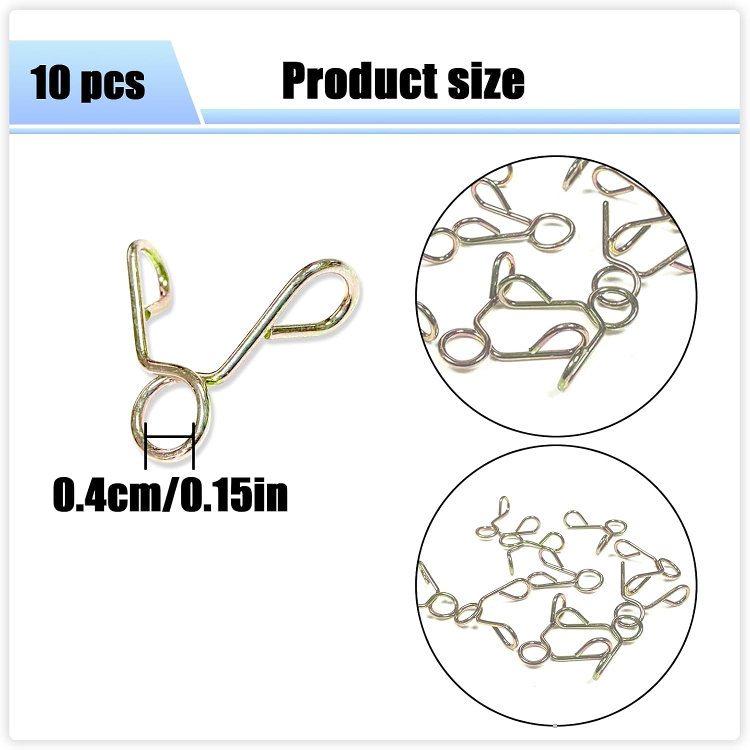 HAIKING Spring Hose Clamps, 10 PCS Fuel Line Hose Clips for Motorcycle, Scooter (4 Mm/0.15 In) image number 5