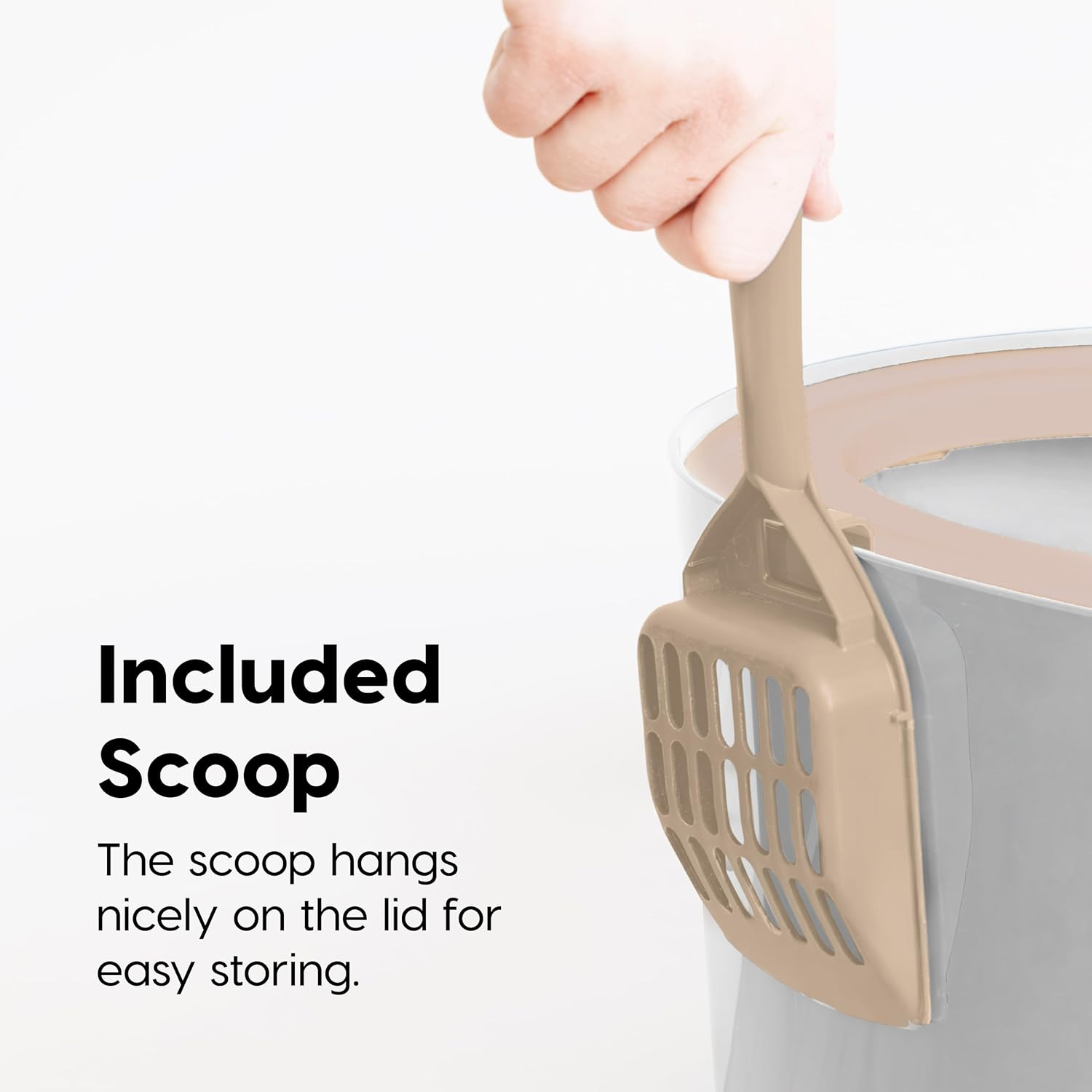 IRIS Top Entry Cat Litter Box, White - Beige image number 2