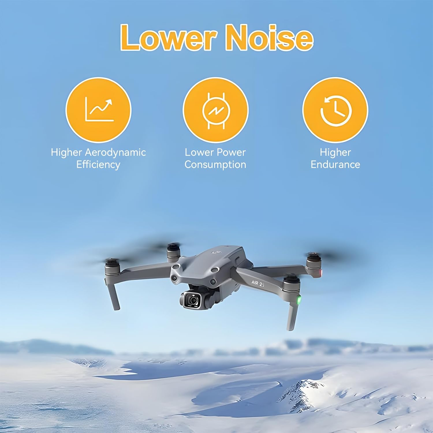 Propellers for DJI Mavic Air 2/Air 2S Replacement Prop Blades Low Noise Accessories for DJI Mavic Air 2/Air 2S Drone Accessories 8Pcs Gold Tips image number 4