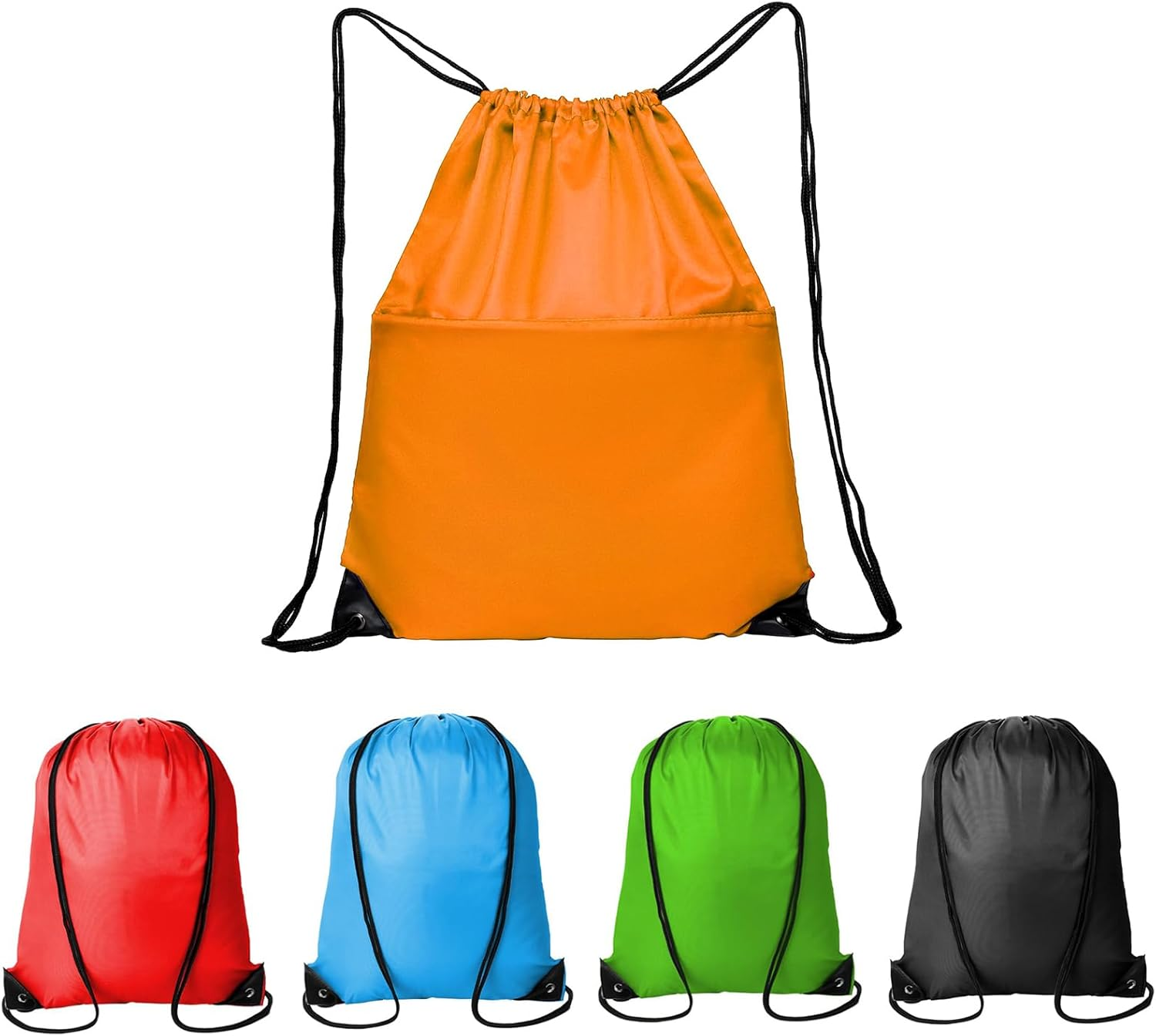 5Pcs Drawstring Backpack Bags Bulk,Cinch Sack Pack Drawstring Backpacks Bulk String Bag,Draw String Back Bag,Suitable for Travelling,Beach and Yoga,Gym Sports Swimming(Multicolor) image number 1